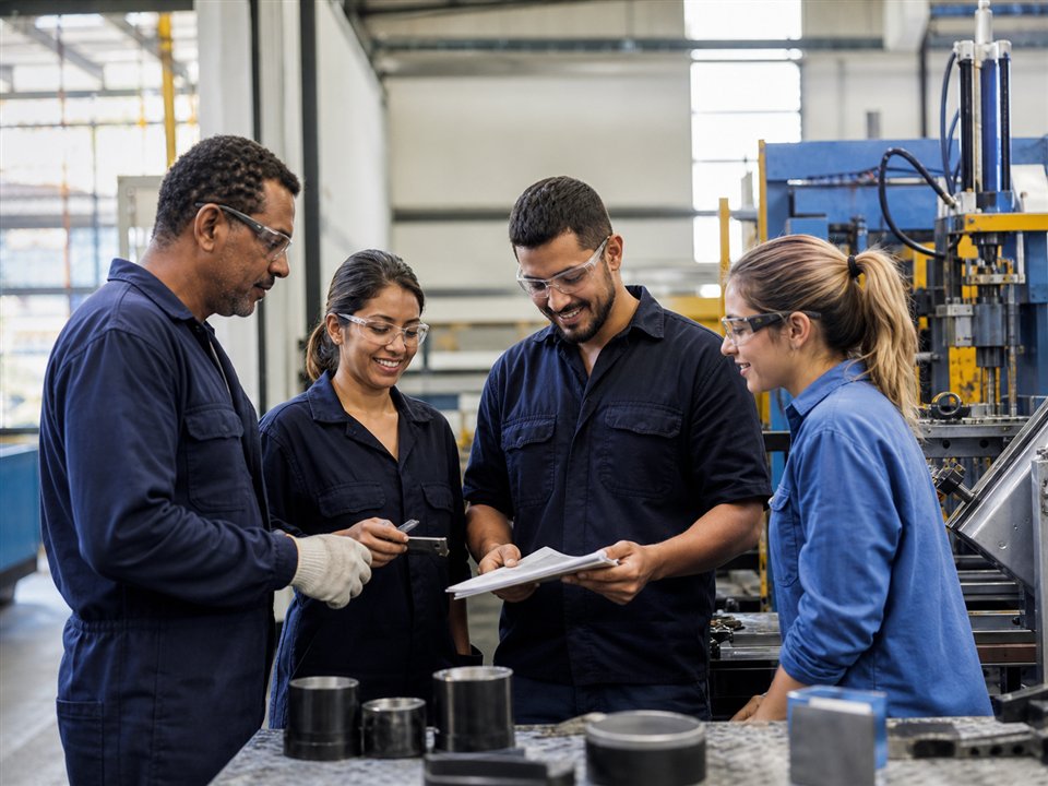 Equipe de trabalhadores representando emprego e oportunidades
